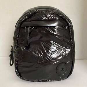 Danskin Glossy Black Quilted Mini Backpack